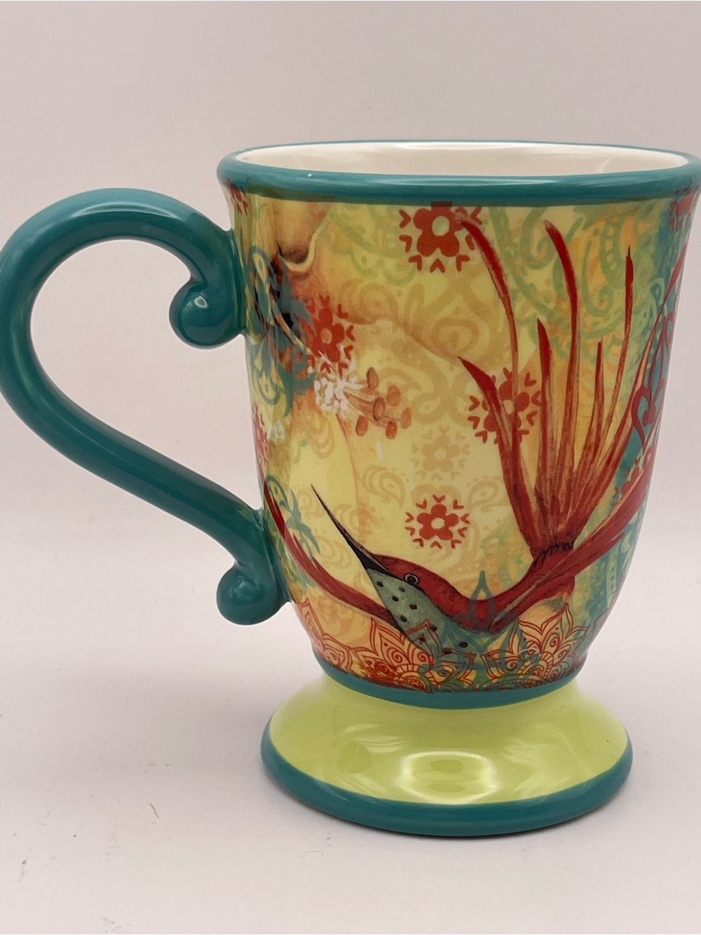 Susan Winget Studio Shop Hummingbird Pedestal Mug Tropical Bird Cup